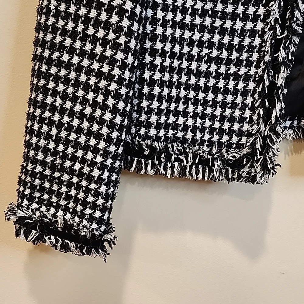 Kate Spade Black and White Houndstooth Blazer